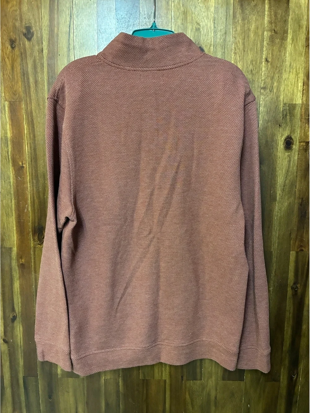 Tasso Elba Men’s Large Rust Quarter Zip Pullover Textured Quiet Luxury Preppy